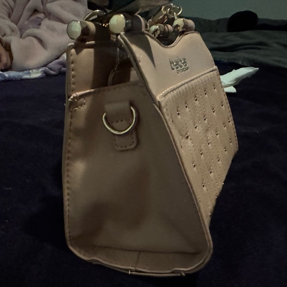 Bebe Cream Quilted Satchel